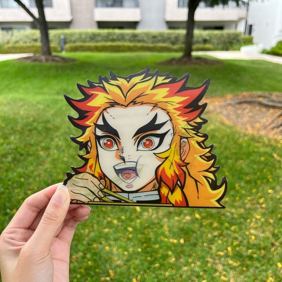 Demon Slayer Rengoku Anime Car Decal 3D Sticker - Picture 2 of 2